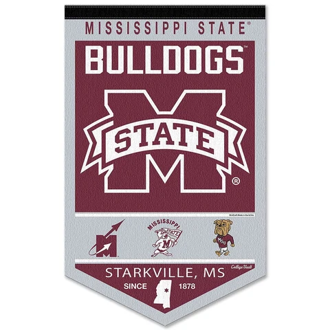 Mississippi State Bulldogs Heritage Logo History Banner Pennant Cover
