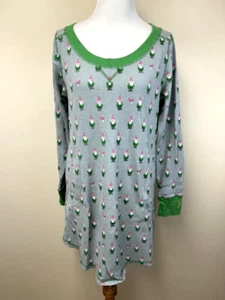 Munki Munki L Gnome Mushroom Thermal Nightgown Waffle Weave Pockets - Picture 1 of 5