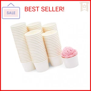 Juvale 100-Pack Disposable Paper Ice Cream Cups, 5oz Dessert Bowls for Sundae - Picture 1 of 2