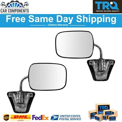 TRQ Chrome Manual Side View Mirrors LH & RH Set For 1973-1991 Chevy GMC Suburban - Imagem 1 de 4