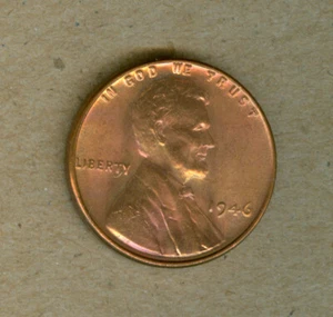 1946 U.S. Lincoln UNC Wheat Cent - Picture 1 of 2