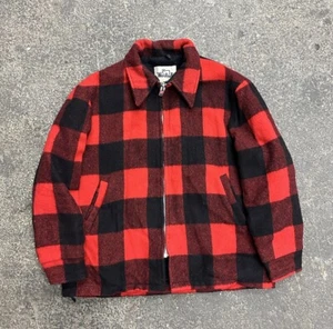 Vintage Woolrich Buffalo Plaid Sherpa Fleece Lined Wool Jacket Full Zip XL - Bild 1 von 13
