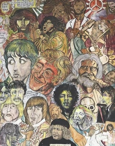 11x17 Mural Of  Rock& Roll Drawings Of Rock & Roll Musicians. - Picture 1 of 1