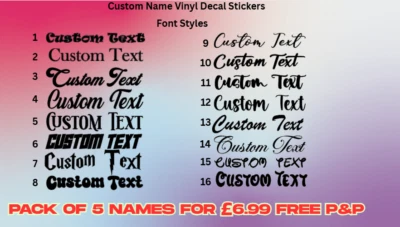 Personalised name/word vinyl decal sticker, perfect for water bottles, lunch box