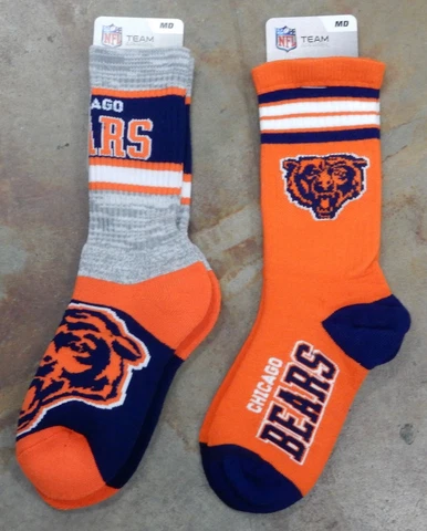2 Pack NFL Chicago Bears Gift Set OSFM Double Reverse Deuce Socks Fields Medium Cover
