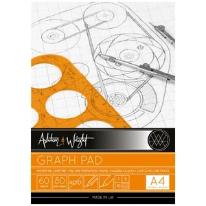 Ashton and Wright - A4 Grey-Grid Graph Pad - High Quality 80gsm Paper -60 Sheets - Picture 1 of 3