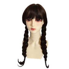 Long Wig Soft Hairpiece Addams Family Animated Cosplay Women Wig Tightly Fixed