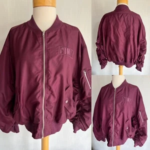 PINK by VICTORIA'S SECRET (2018) Women's Maroon Burgundy Bomber Jacket Sz Small - Picture 1 of 8