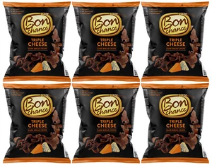 6 BON CHANCE TRIPLE CHEESE Flavor Baked Dark Bread Crisps Snacks Bags 120g 4.2oz - Picture 1 of 7