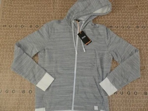 New Hugo Boss mens grey athleisure full zip up hooded tracksuit top medium £159 - Picture 1 of 11