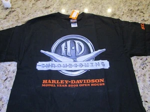 CAMISETA DE HOMBRE HARLEY-DAVIDSON CHROMECOMING 2005 OPEN HOUSE TALLA L NUEVA - Imagen 1 de 4