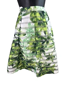 INC Skirt Floral Midi A-line Pleated Multicolor Tropical Vacation Beach sz 2 - Picture 1 of 13