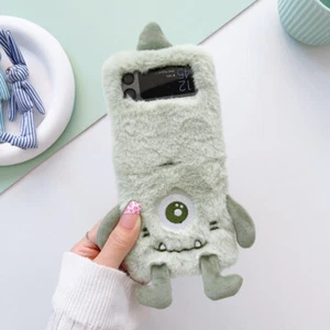 Monster Pelz Plüsch Weiche Silikon Handyhülle Abdeckung für Samsung Z Flip 4 3 - Bild 1 von 14
