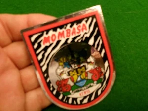 Mombasa Kenya Africa crest shape sticker  3" x 2.5" 1980's Coat of Arms  E56 - Picture 1 of 2
