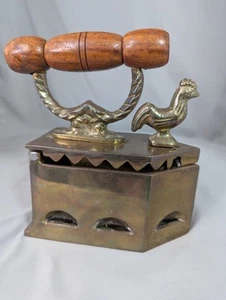 Vintage Messing Kohle Eisen Hahn Huhn Form Öffner Holzgriff Wohndeko - Bild 1 von 17