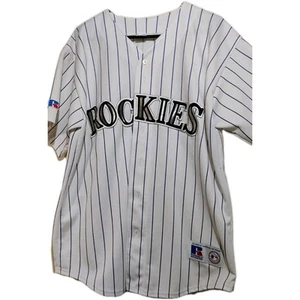 Camiseta deportiva blanca púrpura a rayas Majestic Colorado Rockies Tulowitzki para hombre XL - Imagen 1 de 6