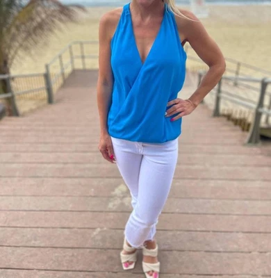 Top Veronica M Azure Surplice talla XS Foto 1 de 4