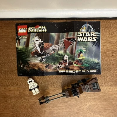Vintage Lego Star Wars Speeder Bike 7128 Conjunto Motociclista Escoteiro Minifigura Manual 1999 - Imagem 1 de 4