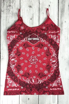 Camiseta sin mangas Harley Davidson para mujer L roja cachemira Thunder Tower Columbia, SC 0164 Foto 1 de 4