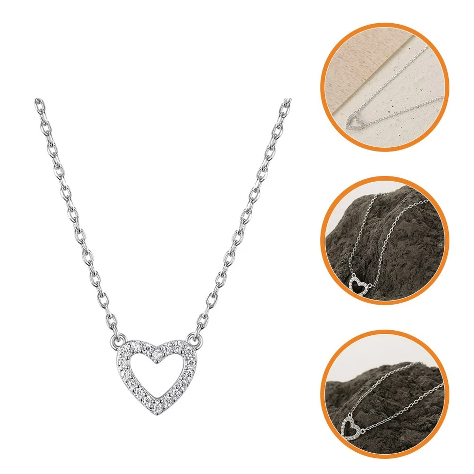  Accessorio di moda per collana con strass per collana cuore scintillante per - Immagine 1 di 4