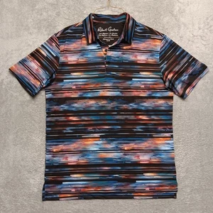 Robert Graham Multicolor and Black Performance Stretch Golf Polo Shirt Men M - Picture 1 of 12