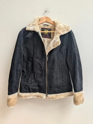 Impresionante Chaqueta de Bombardero/Aviador Belstaff Etiqueta Dorada Gamuza/Imitación de Piel de Oveja Foto 1 de 4