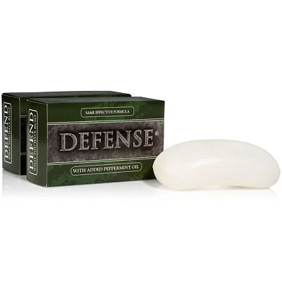 DEFENSE Soap Bar Peppermint 4 oz (2 PACK) 100% Natural & Herbal Grade Tea Tree - Image 1 of 4