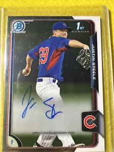 2015 Bowman Chrome Prospects 1st Bowman Auto - Justin Steele - Picture 1 of 2