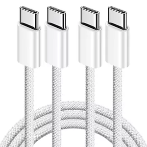 2pc Braided Type C to USB-C Cable Charge 60W Quick Fast Charger For iPhone 16 15 - Picture 1 of 8
