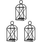  3pcs Metal Tealight Hanging Birdcage Lantern Tea Light Lantern Holder Hollow