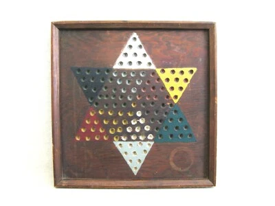Vintage Chinese Checker Board Folk Art, Primitive Gameboards - Image 1 of 2