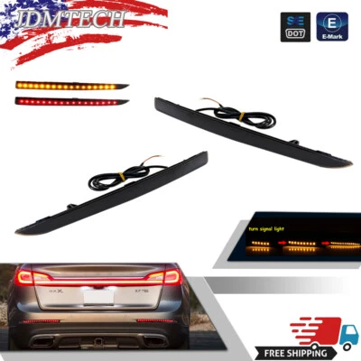 Luzes de sinalização de luz de freio DRL traseira vermelha e âmbar para 13-20 Lincoln MKZ - Imagem 1 de 4