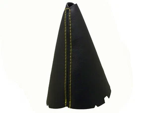 SEAT ALHAMBRA (2000-2010) Soufflet Levier De Vitesse 100% Cuir - Couture Jaune - Picture 1 of 1