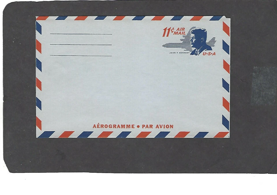 #UC38 11c JOHN F KENNEDY AEROGRAMME MINT ENTIRE ENVELOPE - Image 1 of 1