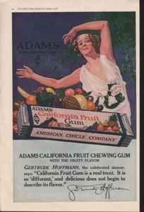 1918 ADAMS FRUIT CHEWING GUM GERTRUDE HOFFMANN ACTRESS DANCE CALIFORNIA AD 13338 - Picture 1 of 1