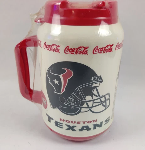 Houston Texans 2002 inaugural season whirley travel mug Coca-Cola 44 oz New Cover