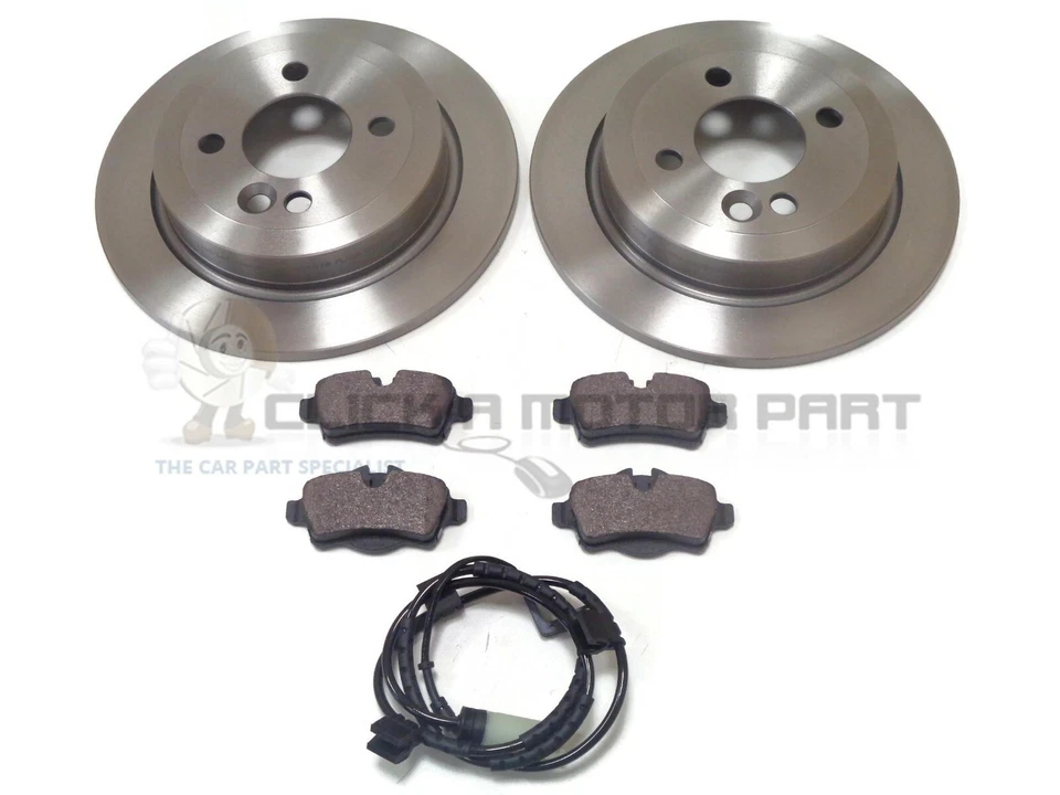 MINI R58 COUPE COOPER COOPER S SD 2011-2015 REAR 2 BRAKE DISCS AND PADS & SENSOR - Imagem 1 de 1