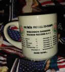 Vintage WISCONSIN BADGERS 🏈 Rose Bowl 🌹 BIG TEN 1993 Record 9-1-1 Mug Cup
