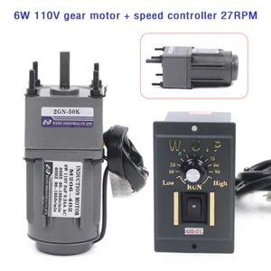 Motoriduttore 110V Regolatore Elettrico Velocità Variabile 1:50 27RPM Funzionamento Liscio - Foto 1 di 14