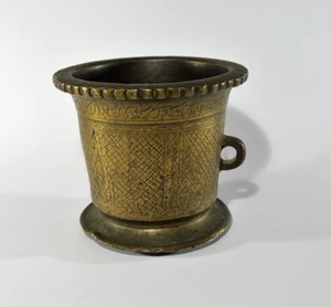 Mortero de bronce hispano-morresco antiguo raro del siglo XVI | Impresionante cuenco antiguo | c.1500s - Imagen 1 de 12