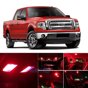 Red Interior LED Lights Bulbs Package Kit For 2009-2014 Ford F150 F-150 PZ - Picture 1 of 7