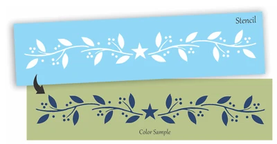 Stencils by Joanie Twig Berry Vine Country Berries Star Border Home DIY Art Sign