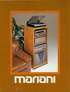 c1975 Mariani revendeur de meubles audio brochure brillante rack audio rangement HiFi OU