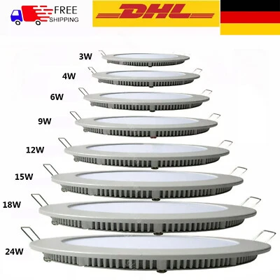 LED Panel Einbaustrahler Einbauleuchte Deckenleuchte EinbauSpots flach slim 230V - Bild 1 von 4