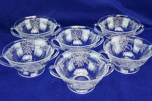 Fostoria June Lot of (6) Footed Cream Soup Bowls, 5 1/8" - Picture 1 of 9