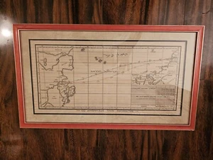 Antique 1935 Baltimore Mail Steamship Co Log Map Signed By Captain/Custom Framed - Picture 1 of 8