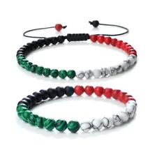 Palestinian Bracelet Black Bead Stretch Bracelet Palestine Flags Wristbands  NEW
