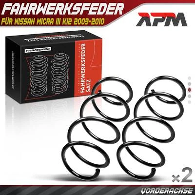 2x Federn Fahrwerksfeder Vorderachse Vorne für Nissan Micra III K12 2003-2010 - Bild 1 von 4