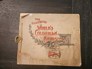 1893, 1st, THE Illustrated Worlds Columbian Exposition Souvenir String Tied - Picture 1 of 8