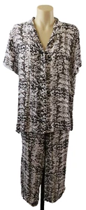 SUSSAN Pajamas Short Sleeve 3/4 Wide Legs Elastic Waist Sleepwear AU Size 12 M - Picture 1 of 7
